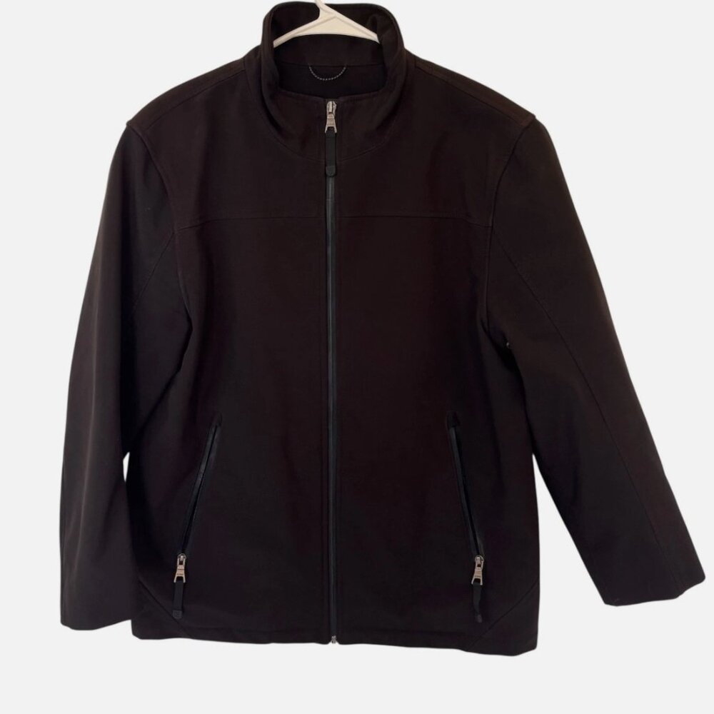 Guess Softshell Jacket Mens Size Medium Black/Dark Brown Nylon